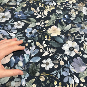 Digitrikoo: Siniset, laventelit ja puuterit kukat, tummansininen