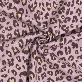 Kivipesty viskoosi-pellava: Leopard vanha violetti - mauve