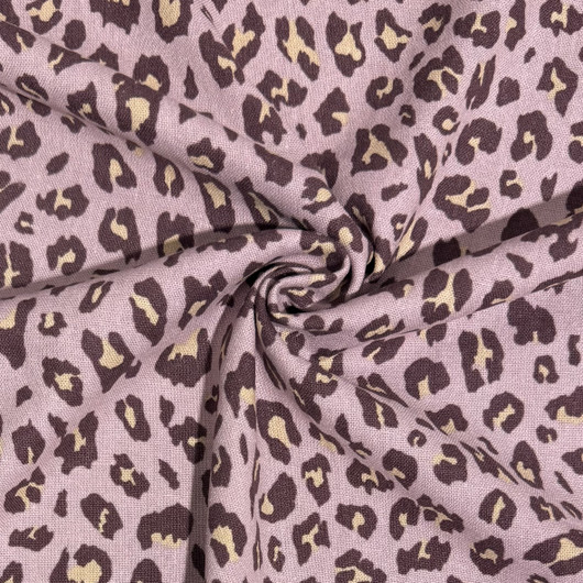 Kivipesty viskoosi-pellava: Leopard vanha violetti - mauve