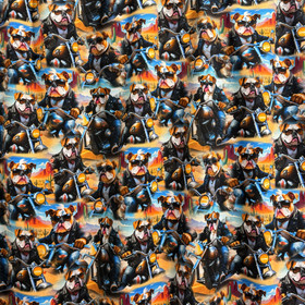 Digijoustocollege: Motskari bulldogit, oranssi - turkoosi - monivärinen