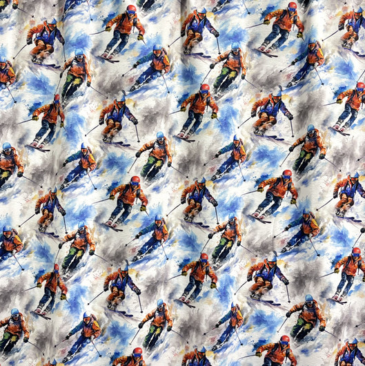 Digitrikoo: Laskettelijat, valkoinen - sininen - punaoranssi