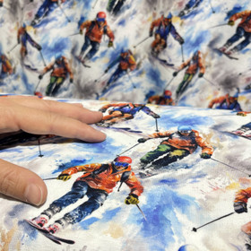 Digitrikoo: Laskettelijat, valkoinen - sininen - punaoranssi