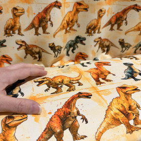 Digijoustocollege: Dinosaurukset, beige - murrettu oranssi