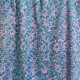 Batiikkipuuvilla, turkoosi - vaaleanpunainen 