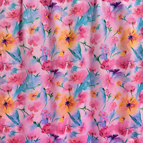 Digitrikoo: Hennot vesivärikukat, vaaleanpunainen - pinkki - lämmin keltainen