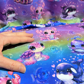 Digitrikoo: Kilpikonnat ja delfiinit, sininen - pinkki - monivärinen