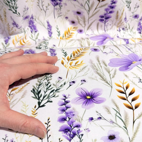 Digitrikoo: Kesäkukat, vaalea laventeli - violetti - okra