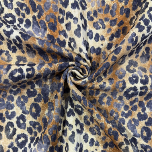 Double gauze: Leopard, kameli - beige - musta