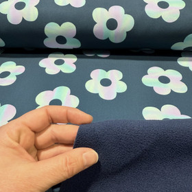 Softshell: Pastellikukat, tumma petrooli - minttu - vaaleanpunainen