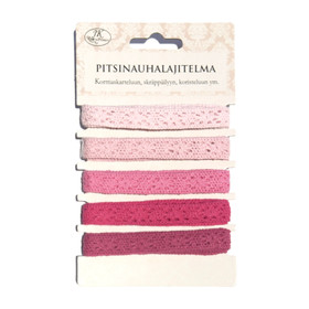 Puuvillapitsilajitelma 5 x 1m, vaaleanpunainen - pinkki