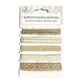 Koristenauhalajitelma nostalgia 5 x 1m, beige