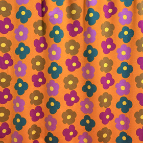 Digijoustocollege: Kukat, oranssi - fuksia - vaaleanruskea - petrooli