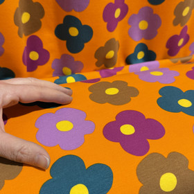 Digijoustocollege: Kukat, oranssi - fuksia - vaaleanruskea - petrooli