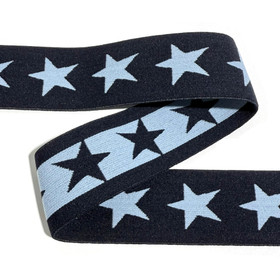Bokserikuminauha 40mm tähti: tummansininen - vaaleansininen