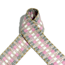 Laukkuhihna 40mm: Monivärinen, vaaleanpunainen - harmaa