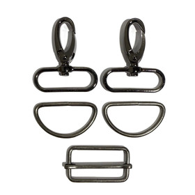 Laukkutarvikesetti 40mm: Metalli, kiiltävä musta