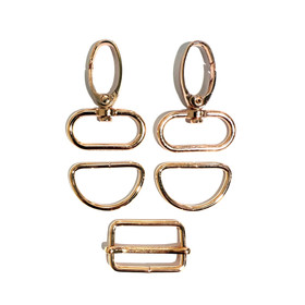 Laukkutarvikesetti 25mm: Metalli, ruusukulta