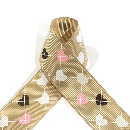 Ripsinauha: Sydän 25mm, beige