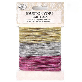 Joustonyörilajitelma / kuminauhalanka 3 x 5m, glitteri