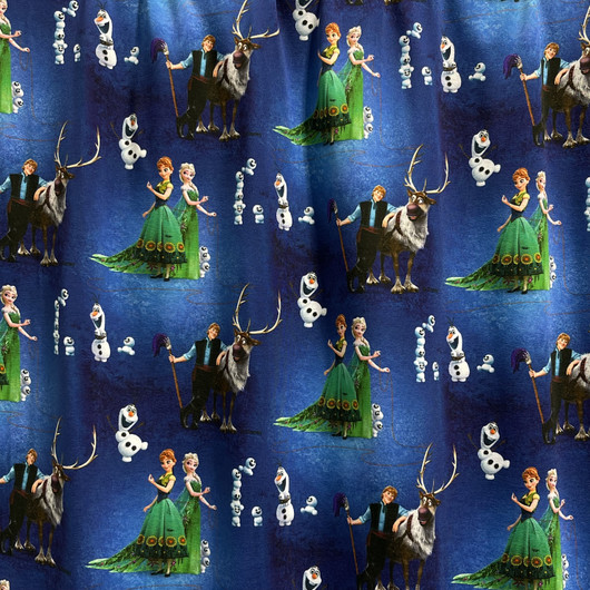 Frozen -trikookangas: Anna ja Elsa, tummansininen - vihreä