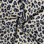 Kivipesty viskoosi-pellava: Leopard beige - tummansininen - vaaleansininen 