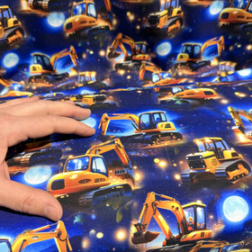 Digitrikoo: Piirretyt kaivurit, tummansininen - oranssi 