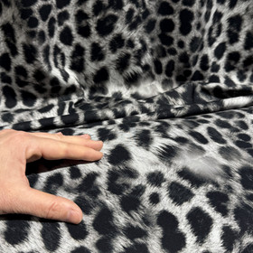 Viskoosi twill: Leopard, musta - valko - harmaa