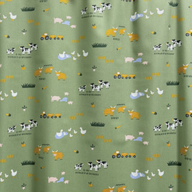 Puuvillapopliini: Maatila, murrettu vihreä