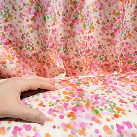 Kudottu viskoosi: Vesiväritäplät, vaalea beige/puuteri - pinkki - vihreä