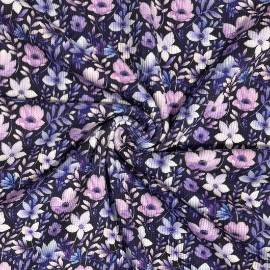 Ribbitrikoo: Pikkukukat, tummansininen - violetti - vaaleanpunainen