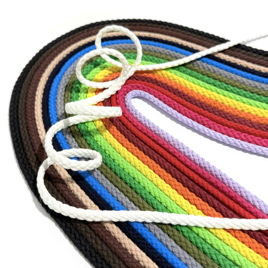 Pyöreä puuvillanyöri 5mm - 1m, useita värejä