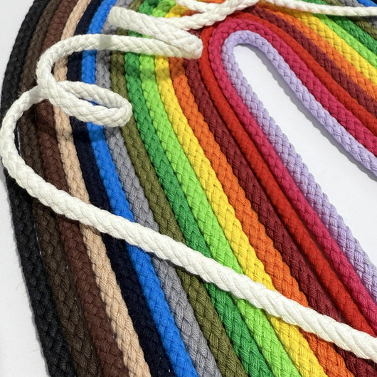 Pyöreä puuvillanyöri 5mm - 1m, useita värejä