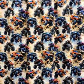 Digijoustocollege: Monsteriautot, beige - oranssi - sininen