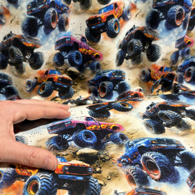 Digijoustocollege: Monsteriautot, beige - oranssi - sininen