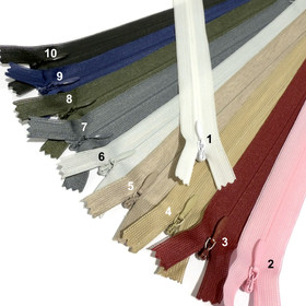 Piilovetoketju 4mm, umpi: 60cm, useita värejä