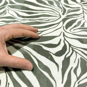 Canvas: Suuret lehdet, luonnonvalkoinen - murrettu vihreä