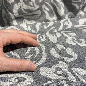 Viskoosi twill: Leopard, harmaa