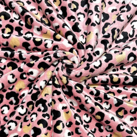 Polar fleece: Leopard vaaleanpunainen - okra - valkoinen