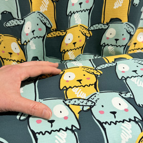 Digitrikoo: Suuret koirat, tumma petrooli - okra - turkoosi