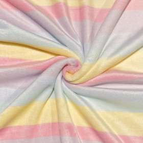 Polar fleece: Pastellisateenkaari vaakaraita