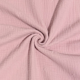 Double gauze: Brodeeratut rusetit, vanha roosa