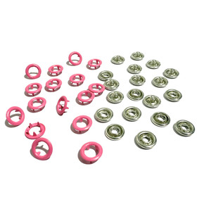 Metallinen rengasneppari 10mm / 10kpl, pinkki