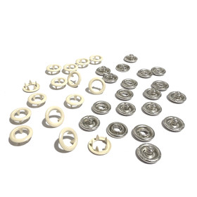 Metallinen rengasneppari 10mm / 10kpl, beige