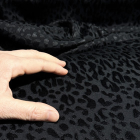 Viskoosi jacquard: Leopard, musta