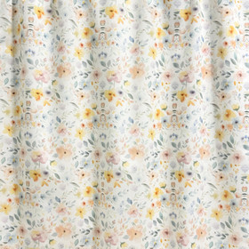 Puuvilla: Hennot vesivärikukat, valkoinen - vaaleankeltainen - vaaleansininen - roosa