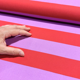 Canvas: Vaakaraidat, punainen - laventeli