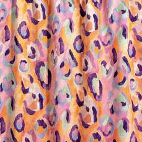 Kudottu viskoosi: Suuri leopard, oranssi - violetti - vaaleanpunainen