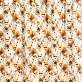 Digitrikoo: Ketut ja beiget kukat, luonnonvalkoinen - murrettu oranssi