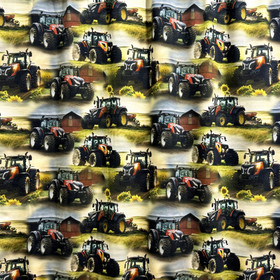 Digitrikoo: Punaiset traktorit, taivaansininen - vihreä
