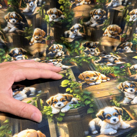 Digitrikoo: Koiranpennut, ruskea - vihreä